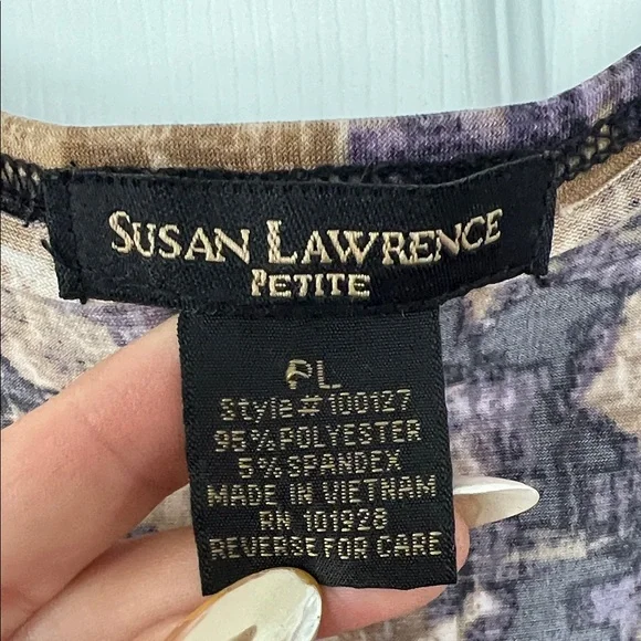 4/$20 Susan Lawrence Abstract Tank Top in Black, Brown, and Purple - Picture 2 of 4